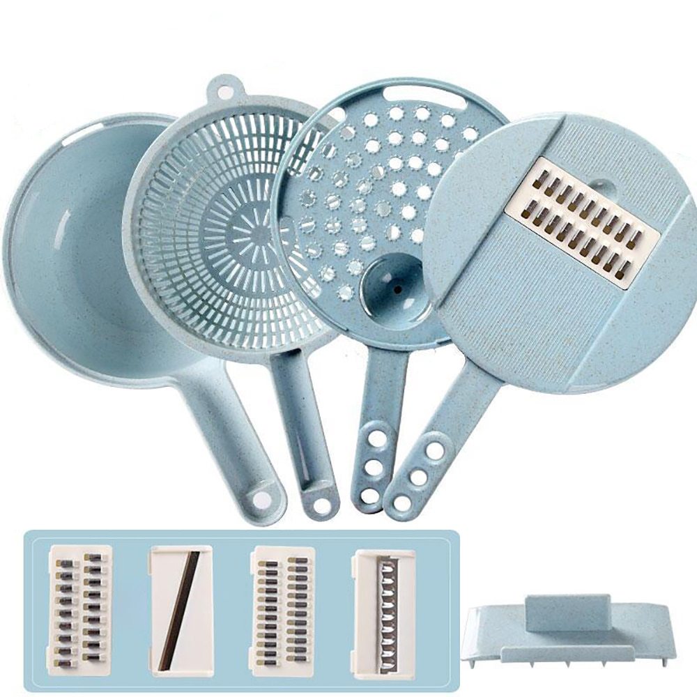 8-in-1 Vegetable Slicer - Mandoline grater, peeler & strainer