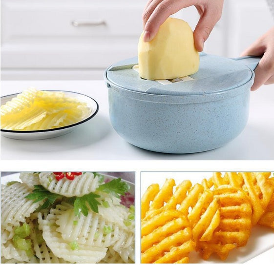 8-in-1 Vegetable Slicer - Mandoline grater, peeler & strainer