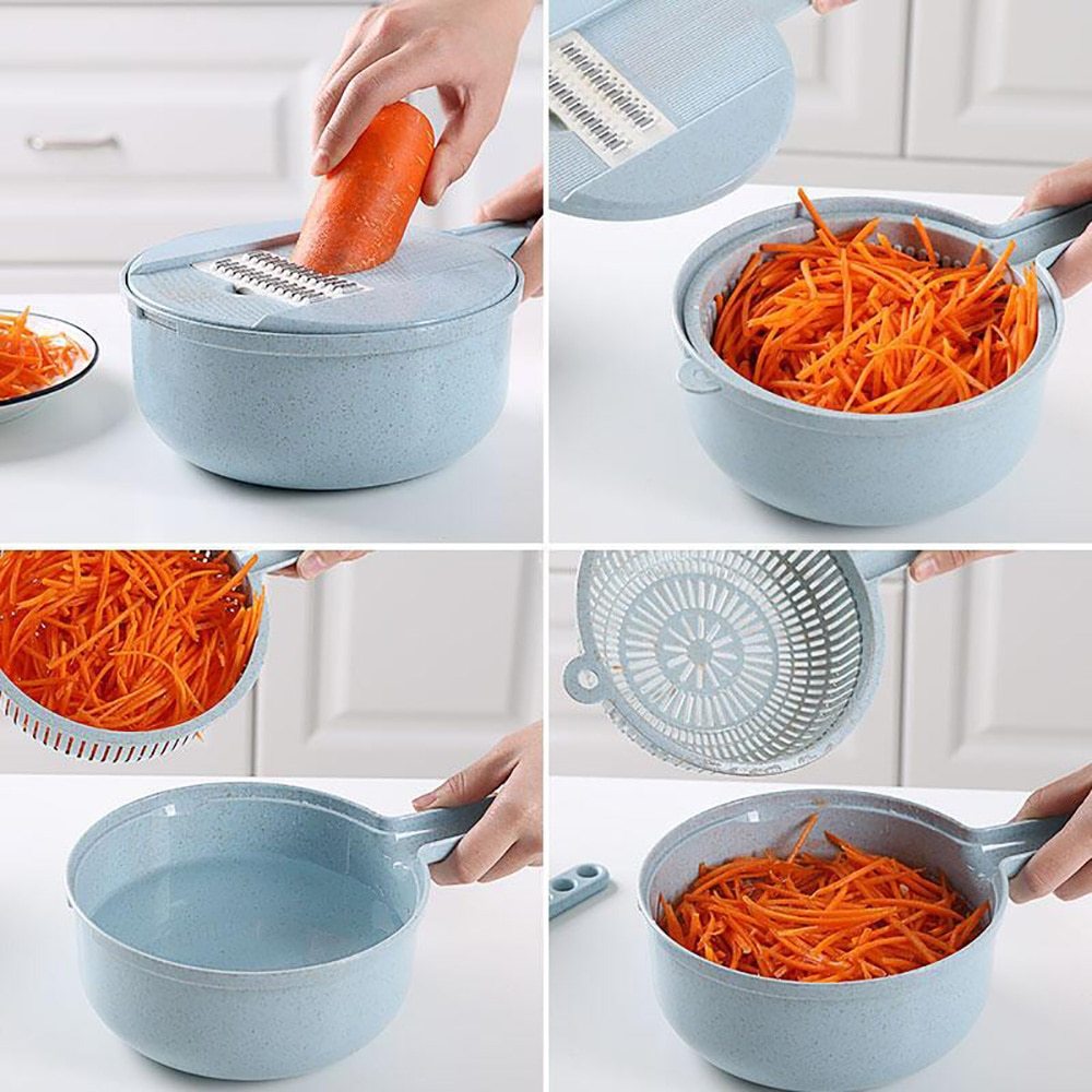 8-in-1 Vegetable Slicer - Mandoline grater, peeler & strainer