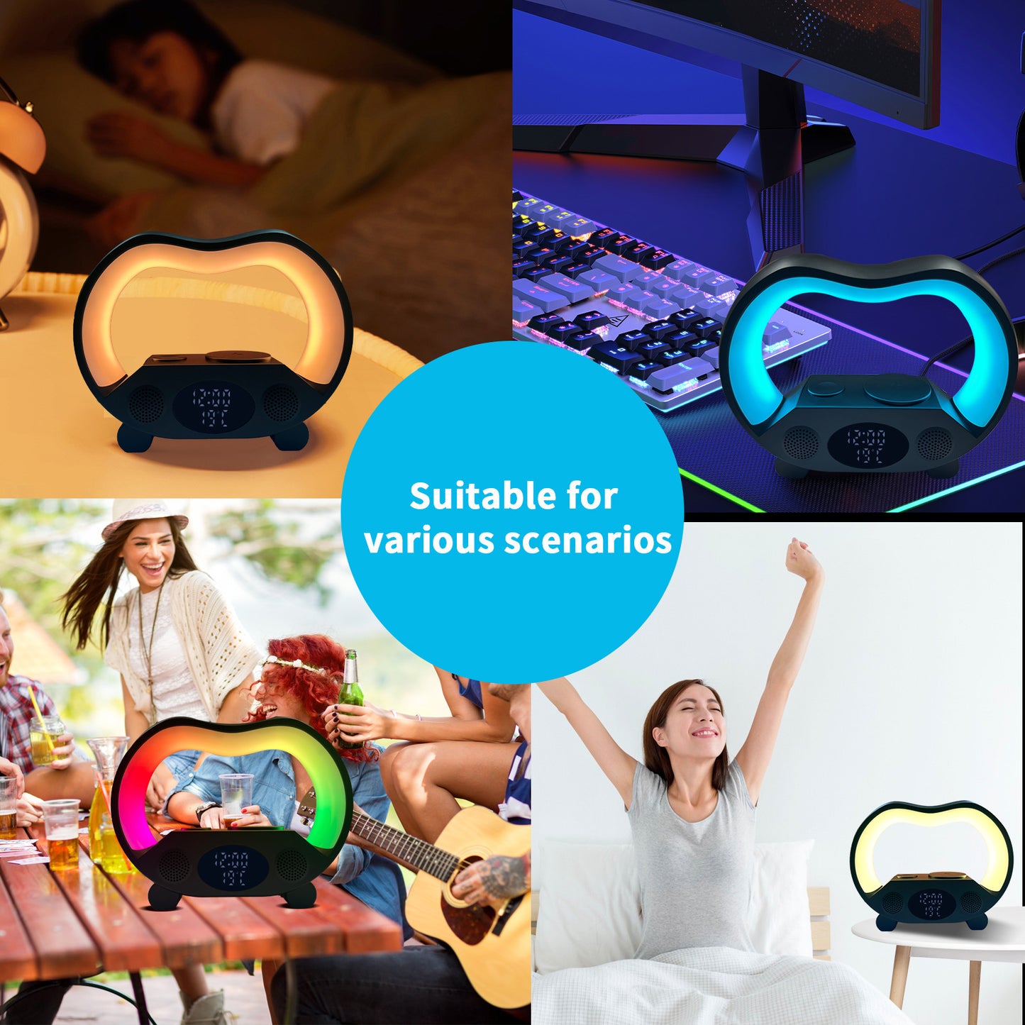 6-in-1 Multifunctional Wireless Charging Atmosphere Light