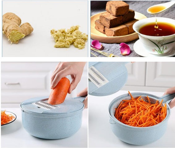 8-in-1 Vegetable Slicer - Mandoline grater, peeler & strainer