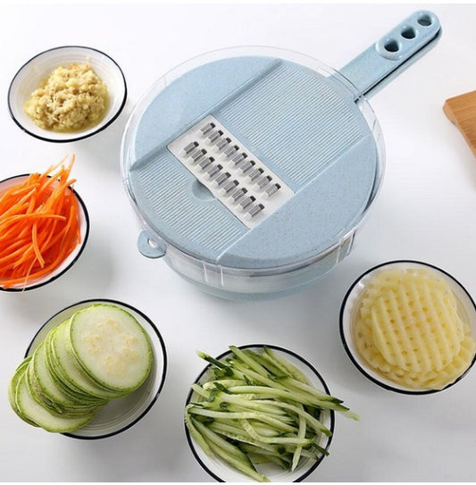 8-in-1 Vegetable Slicer - Mandoline grater, peeler & strainer